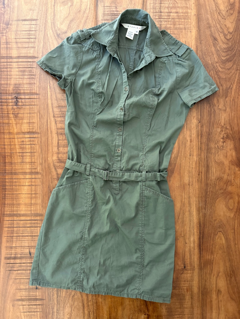 Studio M Olive Cargo Mini Dress